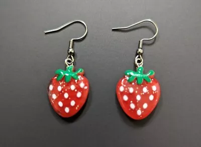 Strawberry Fruit Handmade Earrings Fashion Jewellery • $3.49