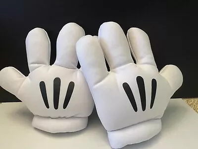 Disneyland Mickey Mouse Adult White Big Gloves Hands Plush Costume Disney Minnie • $12.99