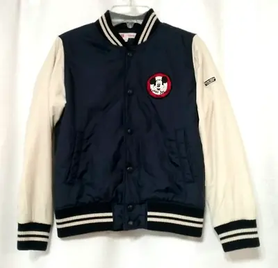 Uniqlo Disney 'Mickey Mouse Club' Bomber Jacket Boys Size 9-10 Dark Blue • $28.99