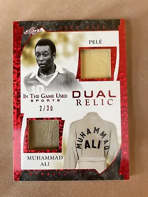 2022 Leaf Game Used Pele And Muhammad Ali Dual Relic 2/30 Ali Robe • $129