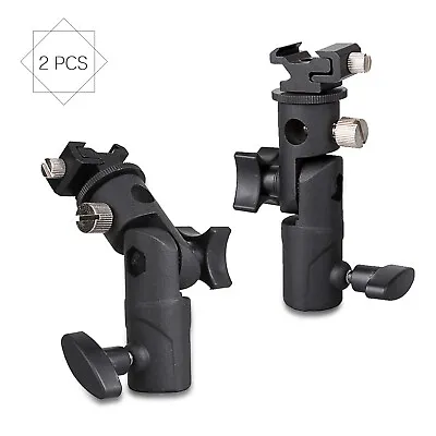 2 Pack Hot Shoe Umbrella Photo Studio Flash Mount Swivel Bracket Stand Holder • $17.92