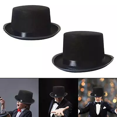 Black Top Hat Magician Steam Punk Hats For Masquerade Nightclub Carnival • $8.05