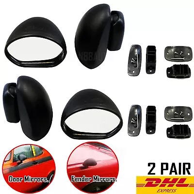 Universal Pickup Truck Ute Bullet Black Door Mirror Car Exterior Part Race 2Pair • $151.73