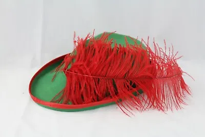 Burgess Hats LTD Robin Hood Hat Green With Red Feather Vintage Medieval Ren Fair • $16.97