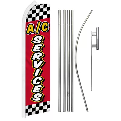 Mechanic Services Swooper Feather Flutter Flag Pole Kit Automotive Services • $69.95