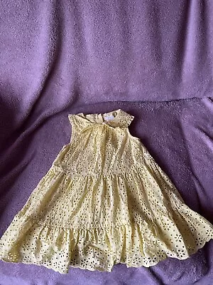 Baby Girl Next Yellow Embroidery Anglae Dress Age 12 To 18 Months • £2