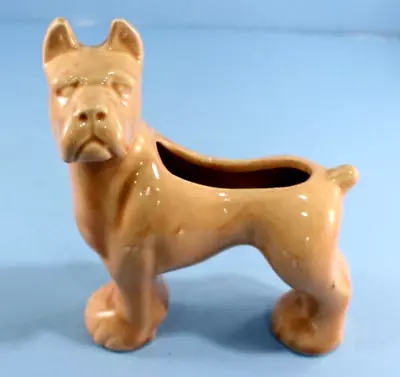 Vintage Pottery Boxer DOG Planter 5  Long EXCELLENT CONDITION 1950's McCoy Brush • $25