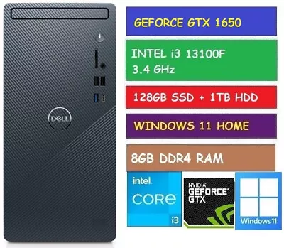 GAMING PC GEFORCE GTX 1650 DELL INSPIRON 3020 INTEL I3-13100F 8GB RAM 128GB SSD • $1799.99