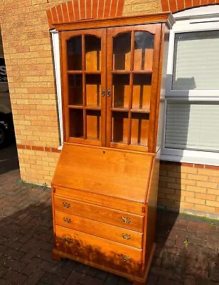 Younger Furniture 2 Piece Hardwood Solid Wood Table Bureau + Cabinet Vintage • £299.99