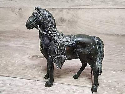 Vintage Metal Horse With Saddle Figure Made In Japan 2.5  Tall Statue • $18