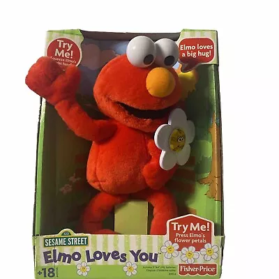 Fisher-Price Sesame Street Elmo Loves You Talking Stuffed Animal Toy Boxed 2003 • $60