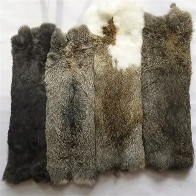 5PCS Real Farm Rabbit Skin Pelts Fur Hides Natural Soft Leather Tanned DIY Craft • $28.49