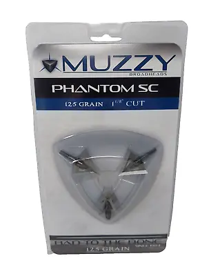 Muzzy Phantom SC 125 Grain: 4 Blade Steel Broadheads 3 Pack: 1 1/8  Cut: # 4400 • $39.99