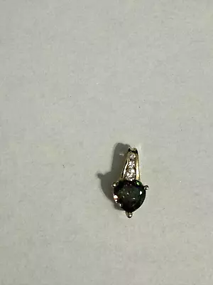 10K Yellow Gold Heart Shaped Mystic Topaz And CZ Pendant • $45