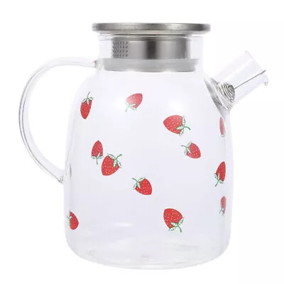  Strawberry Cold Brew Teapot Metal Cups For Drinking High Capacity • £22.99