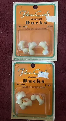 Lot Of 2 Vintage Fibre Craft Miniatures Ducks #8523~6 Pieces Hong Kong • $8.49