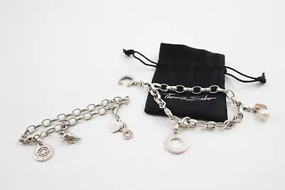 Thomas Sabo Charm Bracelets Sterling Silver Dog Stone Set Heart X 2 (33g) • $66.35