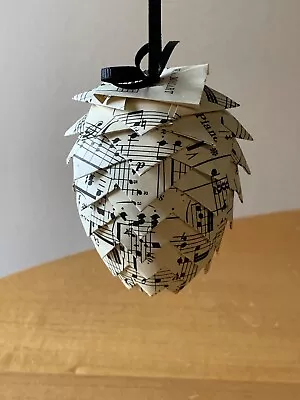 Handmade Vintage Sheet Music Pinecone Christmas Ornament Piano Mozart • $25