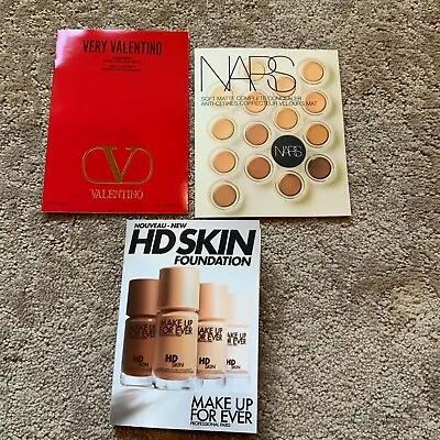 Lots Of 3 Valentino NARS Make Up Forever HD Skin Sample Foundation Cards NEW • $10.90