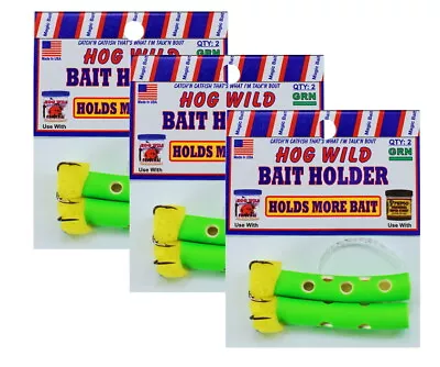 Lot 3 Magic Bait 48-37 Catfish Bait Green Hog Wild Dipper Worm Holder 2 Pack • $12.98