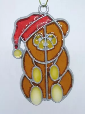 Makit Bakit BEAR IN SANTA HAT Vintage Ornament Suncatcher  • $4.79