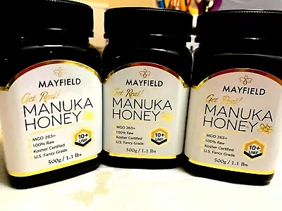 Set Of 3 Mayfield Get Real Manuka Honey UMF10+ 1.1 Lbs / 500g • $72.99