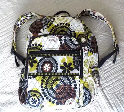 VERA BRADLEY Cocoa Moss Large Campus College School Backpack Numerous Pockets • $27.99