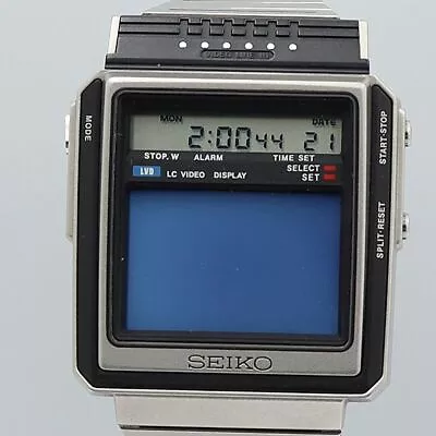 Seiko T001-5000 Digital Dial Men's TV Watch Quartz Silver Square Used From Japan • $1429.90