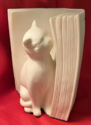 White BOOKENDS... Cats Are Reading The Books! • $62