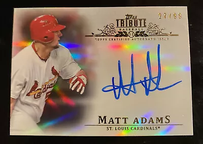 2013 Topps Tribute #’d 27/99 Matt Adams #TA-MA On Card Auto Cardinals Signed • $13