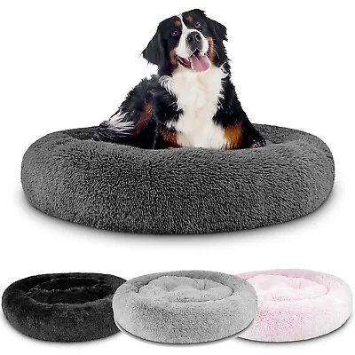 £11.99 • Buy Dog Bed Donut Soft Round Plush Cat Beds For Calming Pet Anti Anxiety Washable