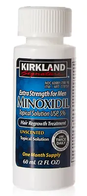 Kirkland Minoxidil 5% Extra Strength Men Hair Regrowth Solution 1 Month Supply • $10.27