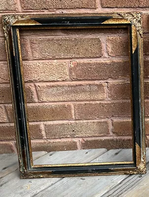 ANTIQUE VINTAGE GOLD COPPER And Black Gesso FRAME 18.5” X 13.5” Hecho En  Mexico • $38.25