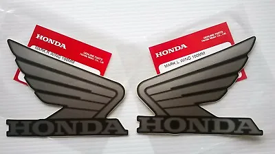 Honda GENUINE Wing Fuel Tank Decal  Sticker 100mm SILVER + GUNPOWDER BLACK • £8.95