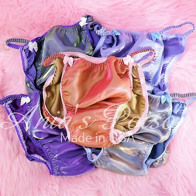 Sissy Satin Panties For MEN - Iridiscent Wetlook String Bikini Many Colors • $14.39