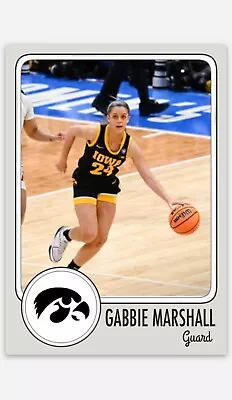 Gabbie Marshall Custom Iowa Basketball Card Limited Edition • $9.49