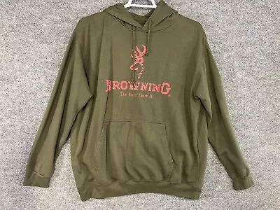 Browning Men’s XL Long Sleeve Pull-Over Buckmark Logo Hunter Green Hoodie • $24.99