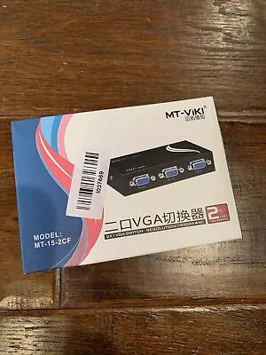 MT-VIKI MT-15-2CF 2-Port Manual VGA Switch Box VGA Selector 2 In 1   Black • $5