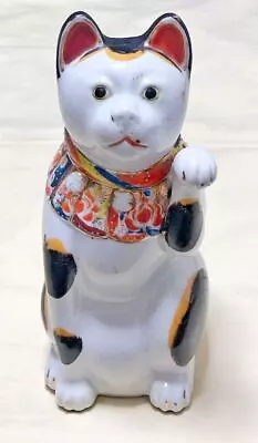 Beckoning Cat Figurine Antique Rare Seto Meiji Taisho Period  Lucky Cat Japanese • $627.96