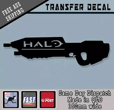 HALO Style GUN GAMING XBOX PLAYSTATIO FUNNY  Sticker DECAL BLACK VINYL • $5.40