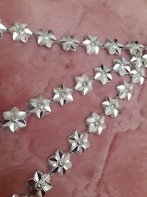 £1.10 • Buy 15mm Diamante Bling Sparkling Diamond Effect Wedding Cake Craft Trim Ribbon STAR