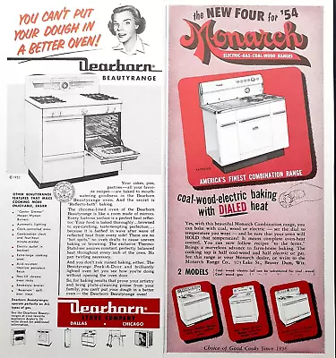 Monarch Dearborn Stove Ad Vintage 1953  (2) Original Advertisements • $14.94