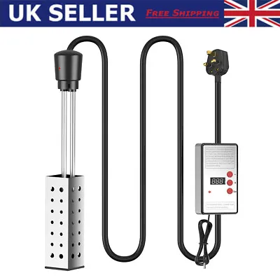 Portable Electric Immersion Water Heater Boiler &Thermostat Auto Shut Off 2500W • £38.88