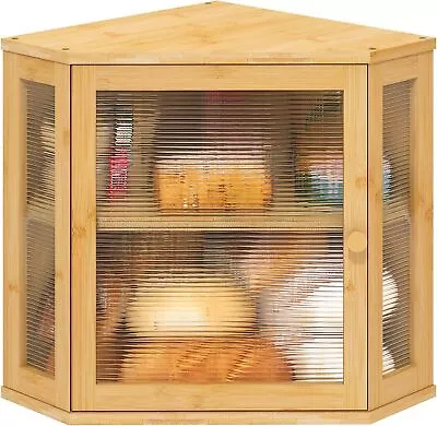 Bread Box For Kitchen CounterCorner Bread Box Large Bamboo Wood Capacity Bread • $37.79