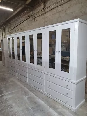 Handmade Aylesbur (white) 12 Drawers/mirrored Doors Extra Large Wardrobe 6parts. • £1200