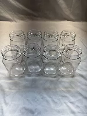 Mason Jar Mug Handle Glasses Jars Classic Clear Cup Lot Of 8  NEW 16oz • $10.50