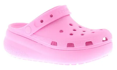 Crocs Older Girls Sandals Wedge Clogs Cutie Crush Clog Slip On Pink UK Size • £33