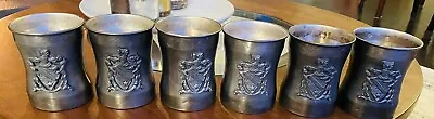 Vintage Set Of (6) Medieval  Tankard Mugs Crest Made Italy Marked 4.560 P • $29.99