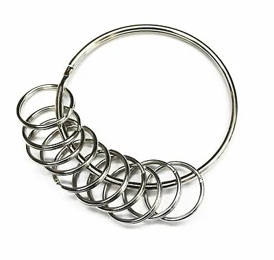 Jailers Large 3 76mmSpring Steel Split Ring LoopKey Ring With 20 X 20mm Rings • £6.60