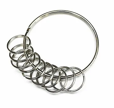 Jailers Large 3 Split RingKey Ring With 20 X 25mm Stainless Steel RingsNo Rust • £8.60